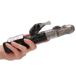 Vibrator Shots Vibrating Dolphin Negru 22 cm