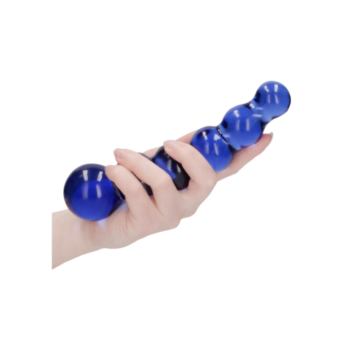 Dildo Anal din Sticla Blue Beads