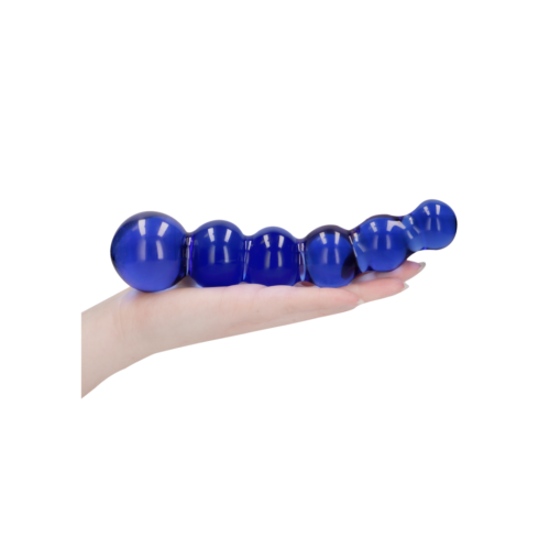 Dildo Anal din Sticla Blue Beads